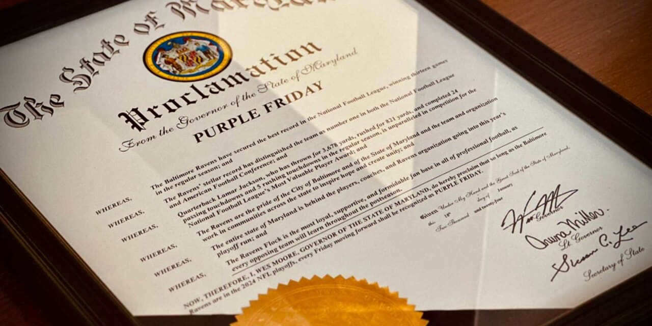 Governor Wes Moore Makes a Purple Friday Proclamation