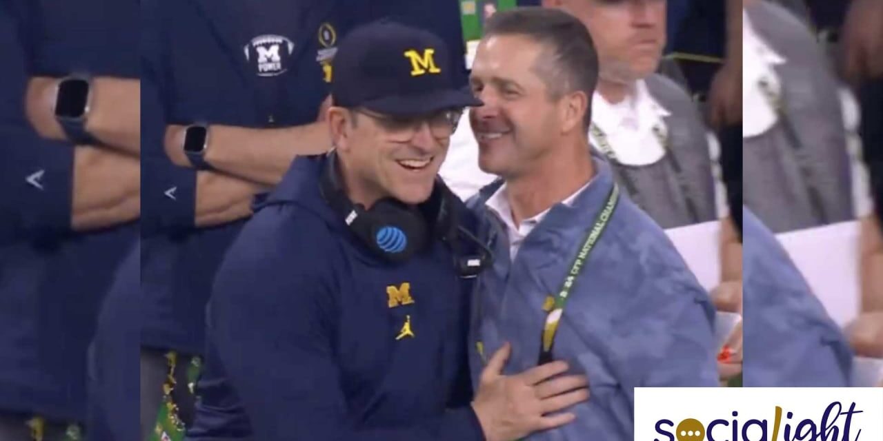 John Harbaugh on National Championship Sideline With Brother Jim