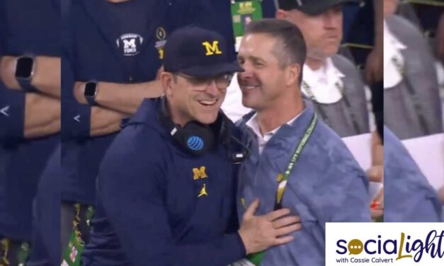 John Harbaugh on National Championship Sideline With Brother Jim