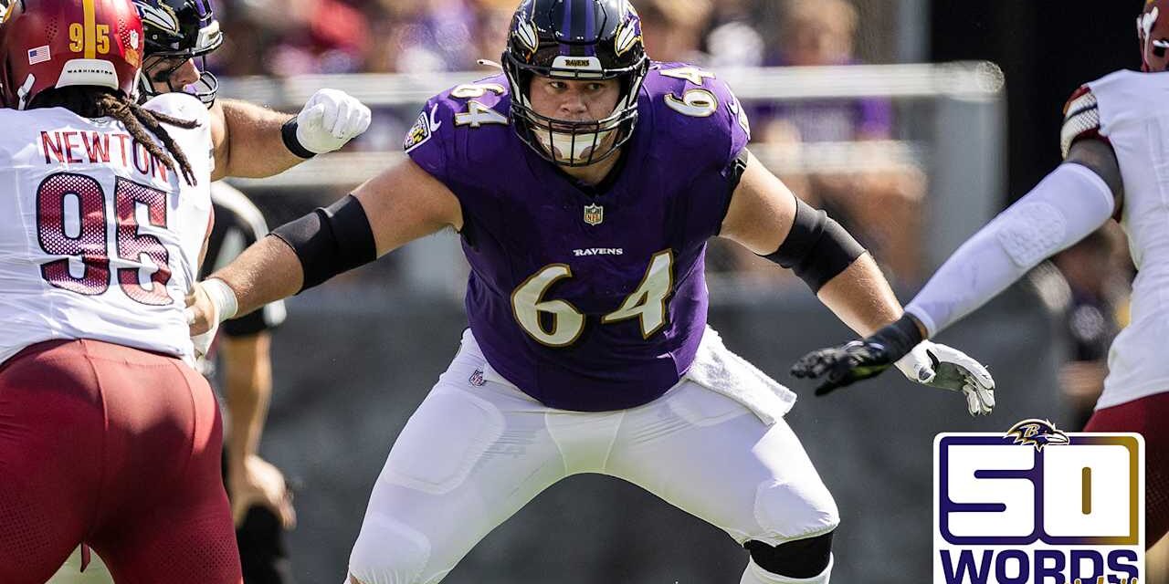 50 Words or Less: Tyler Linderbaum Is the Glue to Ravens' Gelling Offensive Line