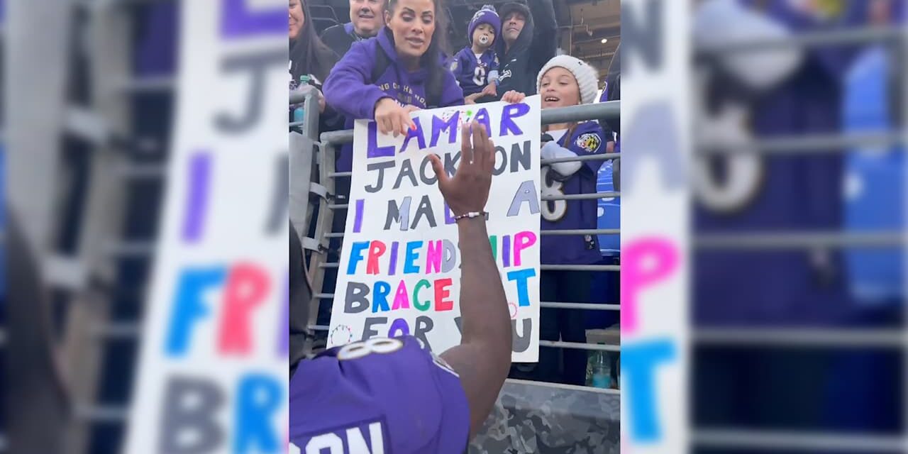 Lamar Jackson Is Wearing a Friendship Bracelet Gifted From Young Fan