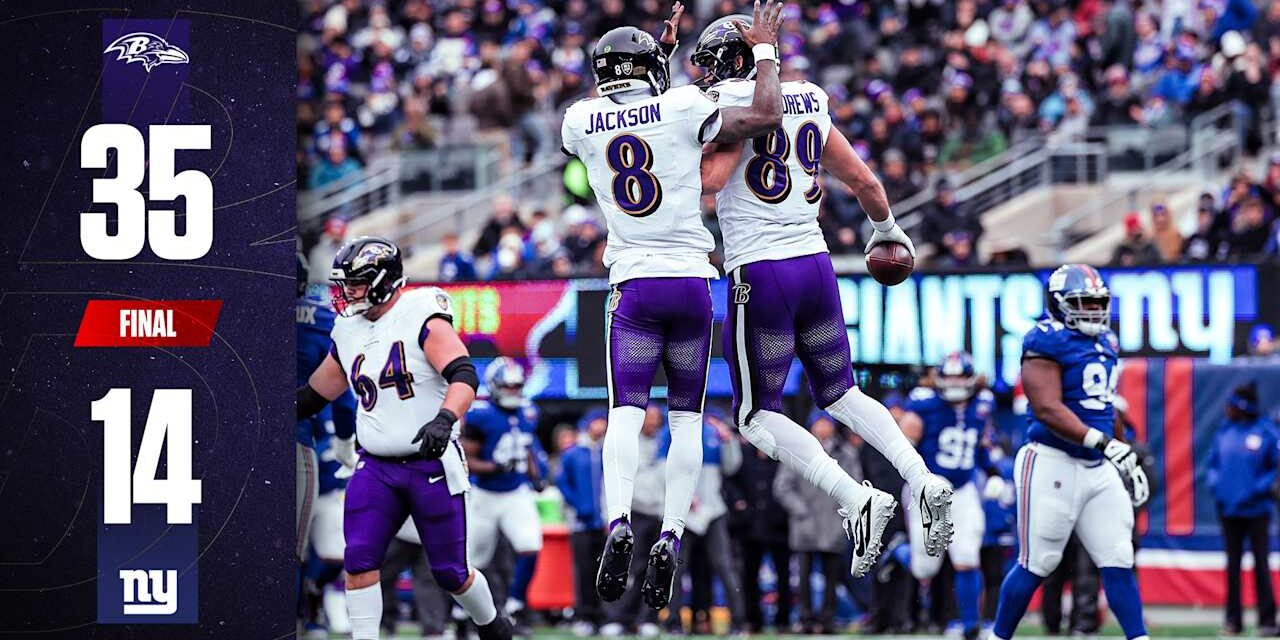 Game Recap: Ravens Rout Giants on the Road