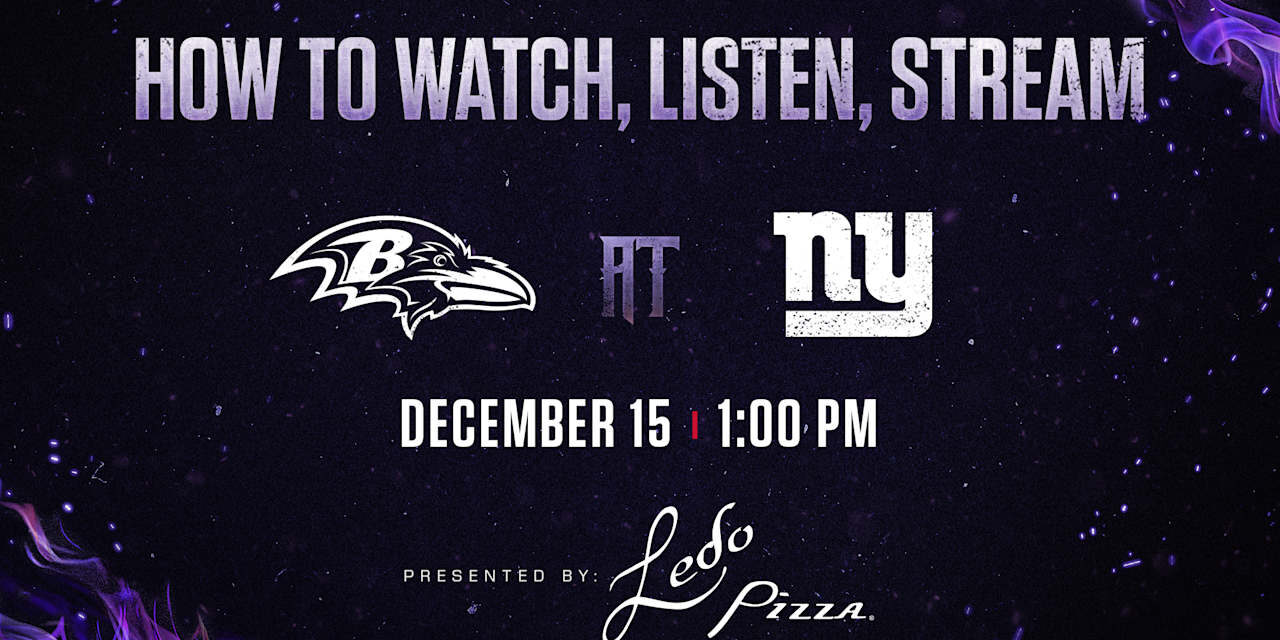 How to Watch, Listen to, Live Stream Ravens vs. Giants, Week 15