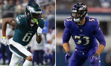 Ravens' Kyle Van Noy, Eagles' DeVonta Smith Both Out