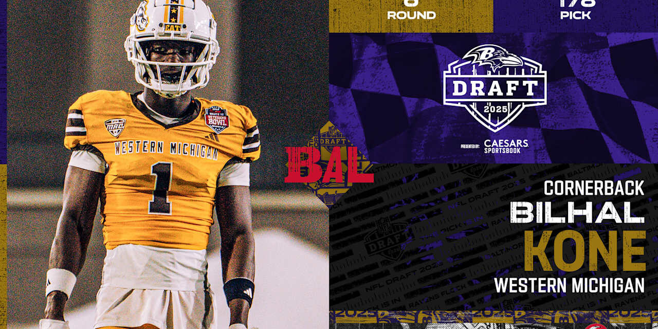 Ravens Select Cornerback Bilhal Kone in Sixth Round (No. 178)